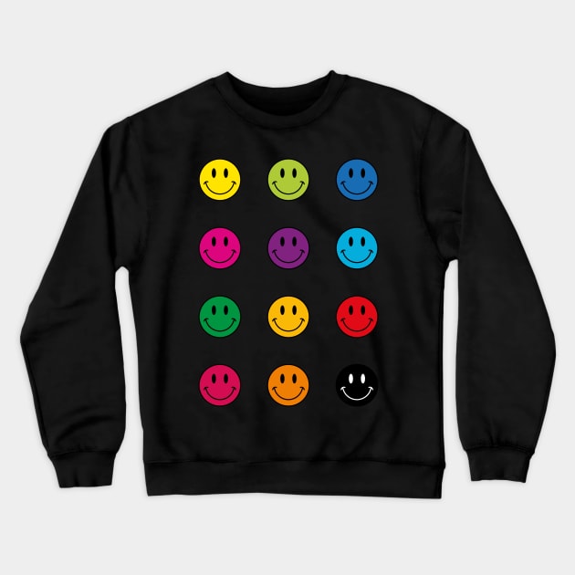 Bright colorful smiley face sticker set Crewneck Sweatshirt by Nikamii